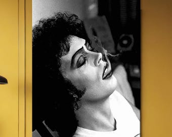 Lienzo de Tim Curry de Rocky Horror, arte icónico de la serie de televisión, Tim Curry como el Dr. Frank-N-Furter, decoración de películas de terror de rock retro