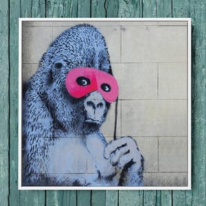 Banksy Wall Art Gorilla - Etsy