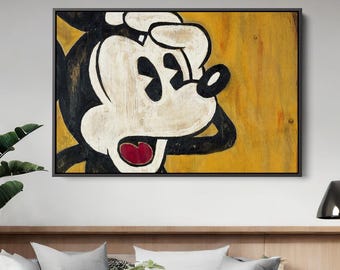 ミッキーマウスの古い漫画ポップアートキャンバス、クラシックミッキー