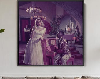 Anita Ekberg & Clarence Muse Casablanca Print | 1955 Vintage TV Show Wall Art | Classic Hollywood Glamour Canvas