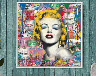 Banksy Marilyn Monroe Canvas Print: Pop Art Graffiti Wall Decor - Etsy