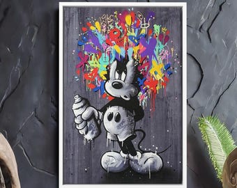 Banksy / Rency Mickey Mouse ミッキーマウス 2$ MICKEY MOUSE Graffiti LOVE $2 Bill Pop Art - HAND SIGNED by