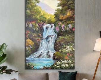 キャンバス絵画風景滝アート写真 20x40cm(8x16in)フレームレス キャンバス絵画風景滝アート写真 20x40cm(8x16in)フレームレス
