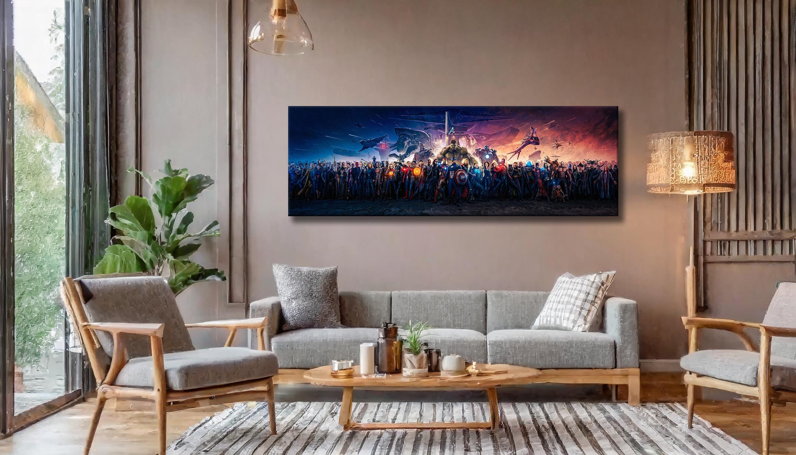 Marvel All Characters XXL Canvas Wall Art Blockbuster Fine Art Panorama ...