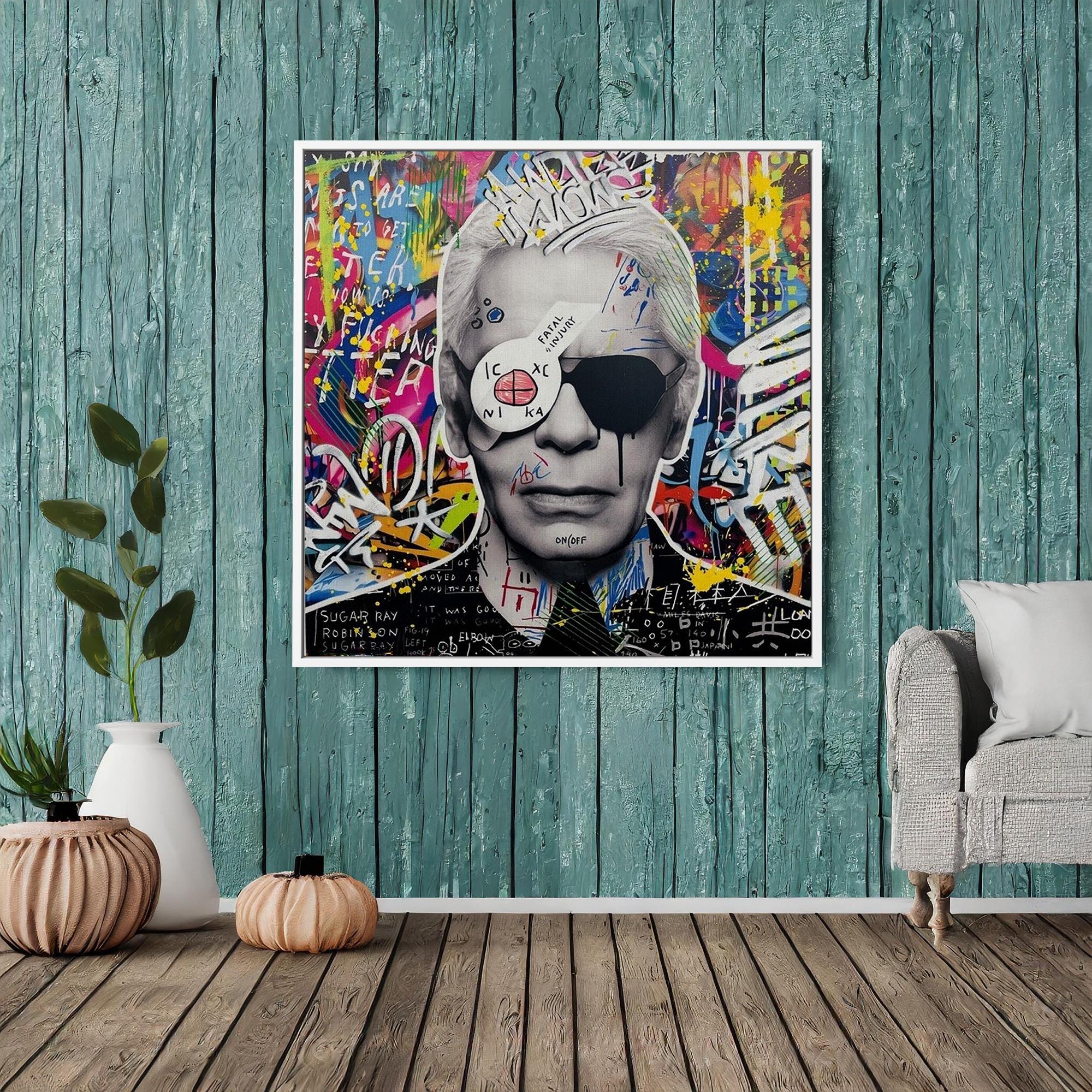 Lagerfeld Street Graffiti Pop Art Canvas Wall Art – Iconic Fashion