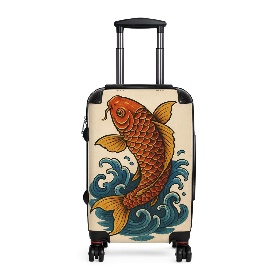 Koi Fish Suitcase, Travel Luggage for Japan Enthusiasts, Asian Design ...