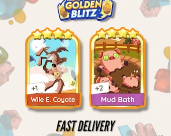 Wile E. Coyote & Mud Bath Sticker Golden Blitz Monopoly_go | Happy Harvest Album