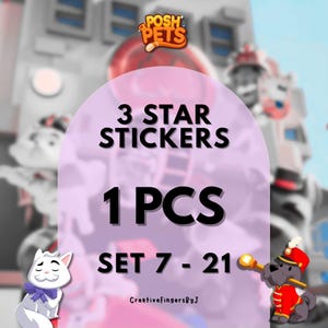 Mono_poly_GO 3 Star Sticker (1 Piece) Posh Pets Album [Not include set 25]
