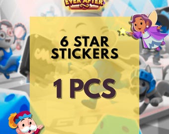 Pegatina Mono_poly_GO de 6 estrellas - 1 PIEZA - Álbum Ever After
