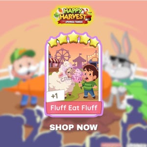 FLUFF EAT FLUFF  Set 20 | 5 Star Sticker - Monopoly_GO Happy Harvest Album