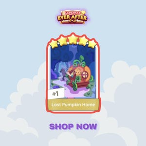 ÚLTIMA CALABAZA A CASA Set 16 / Pegatina de 5 estrellas Monopoly_GO Álbum Ever After