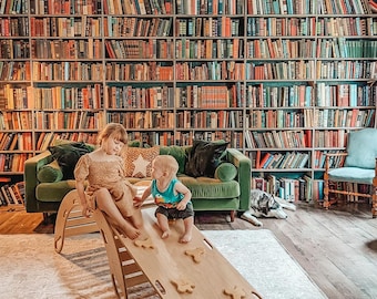 Wooden Climbing Slide Ramp – Reversible Rocker Swing Accessory