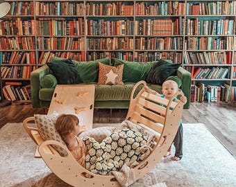 Adjustable Natural Wood Rocker – Eco-Friendly Kids Furniture
