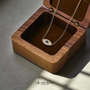 925 Sterling Silver Evil Eye Necklace, Gold Plated Necklace, Protection Jewelry, Gift for Her, Dainty Necklace, Birthday Gift
