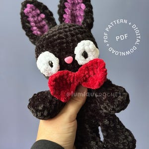 Jiji Cat mini Snuggler Amigurumi Crochet Pattern PDF | Black Cat Plush Tutorial | Kawaii Studio Ghibli Inspired Toy | Easy Beginner Crochet