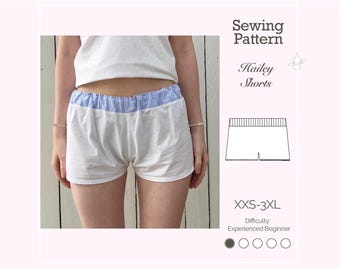 Pantaloncini estivi a vita bassa Hailey / adatti ai principianti / taglie dalla XXS alla 3XL / file PDF digitali