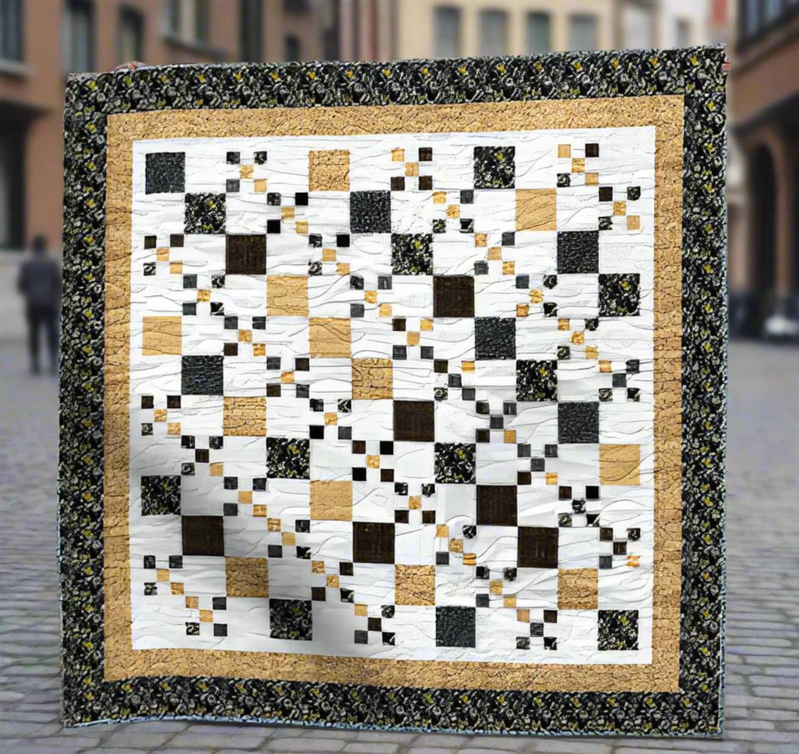 Golden Lattice Quilt Pattern | Modern Patchwork Throw (50x64) (PDF ...