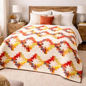 Golden Dream Star Quilt Pattern | Beginner Friendly Throw (PDF Pattern 66x66)