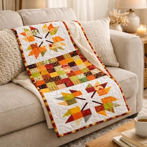 Quiltpatroon bos herfst | Mini herfst patchwork muurhanger (pdf-download)