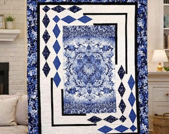 Panel Quilt Muster PDF | Anfänger Freundliche Decke Größe (56 x 75) | Sofort Download