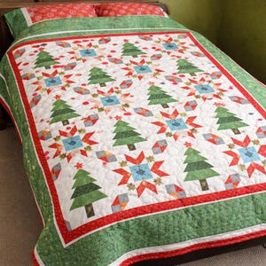 Christmas Starry Forest Quilt Pattern | Full/Large Throw (Digital Download )