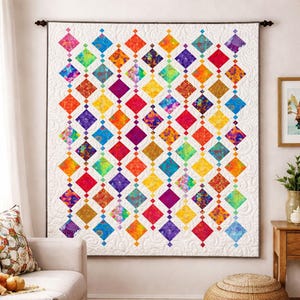 Patrón de colcha Love Melody / Manta de patchwork con corazones (patrón PDF)