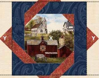 Gehöft Erinnerungen Mini Quilt Muster | Patchwork Bauernhaus Dekor (PDF Download)