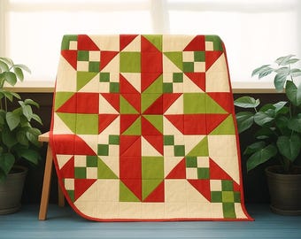 Holiday Harmony Quilt Pattern | Festive Throw Size 64" (Digital PDF Download)