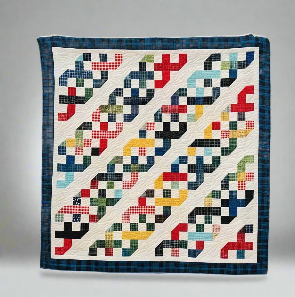 Interwoven Memories Quilt Pattern | Plaid Scrap Patchwork, King Size ...