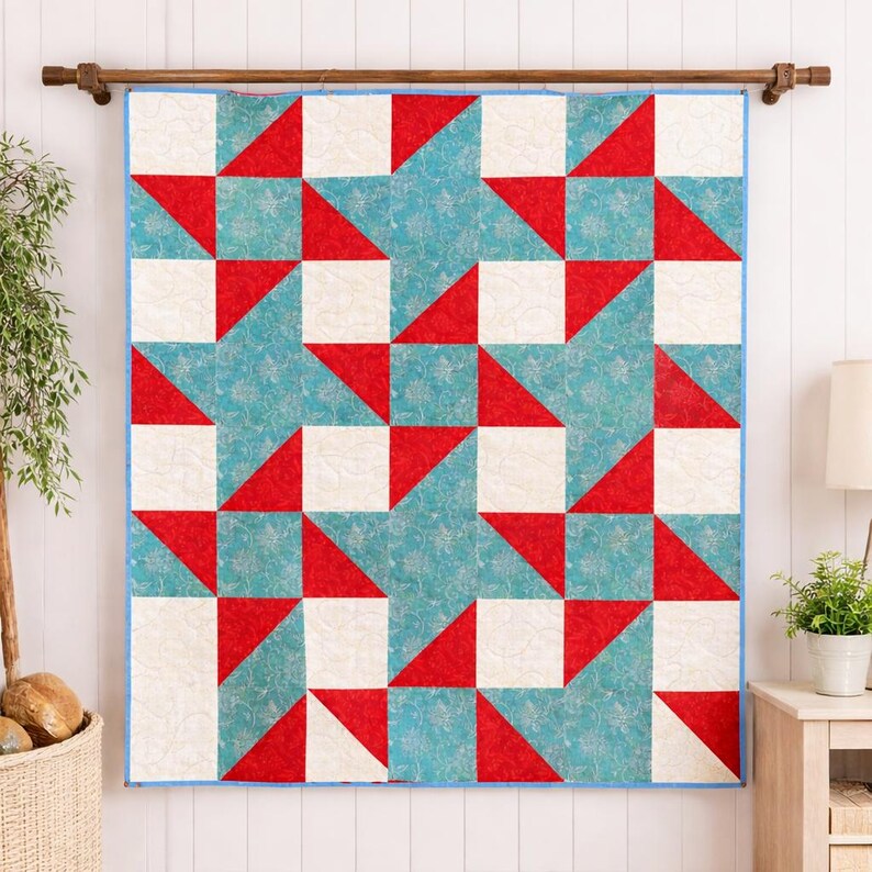 ルビースターライトキルトパターン｜ミニスターパッチワークウォールハンギング（PDFダウンロード） 画像 3