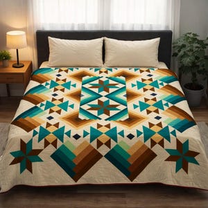 Stellar Geometric Harmony Quilt Pattern