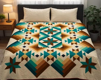 Stellar Geometric Harmony Quilt Pattern