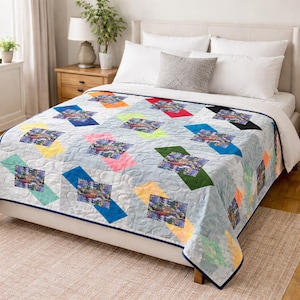 Rainbow Reflections Quilt Pattern | Throw Size 48x64 (PDF Download)