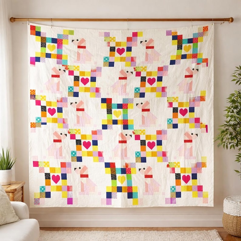 Puppy Love Patchwork Quilt Pattern - Etsy