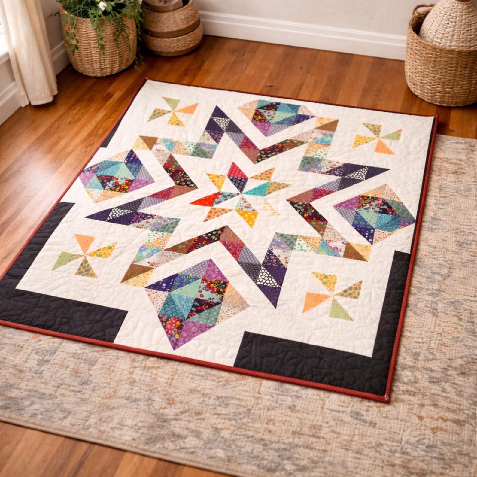 Superstar II Quilt Pattern | Modern Star Patchwork Throw (PDF Download ...