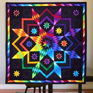 Pathway to the Stars Quilt Pattern | Rainbow Patchwork (PDF Download)