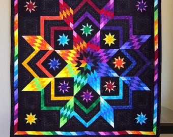 Pathway to the Stars Quilt Pattern | Rainbow Patchwork (PDF Download)