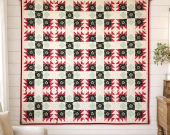 Star Medallion Quilt Pattern | Throw Size, Traditional Patchwork (PDF Pattern)