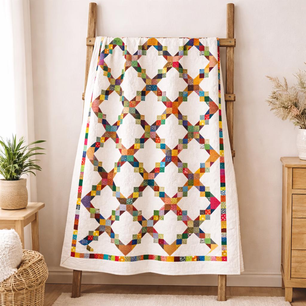 Linked Rainbows Quilt Pattern | Modern Patchwork Throw (PDF Pattern ...