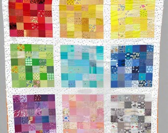Regenbogen Harmonie Quilt Anleitung | Größe Patchwork Design (PDF Download)
