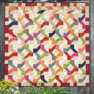 Dancing Ribbons Quilt Pattern | Modern Scrap Throw Quilt (PDF Download ...