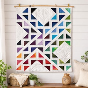 Prism Dreams Quilt Pattern | Geometric Patchwork, Modern Design (PDF Download)