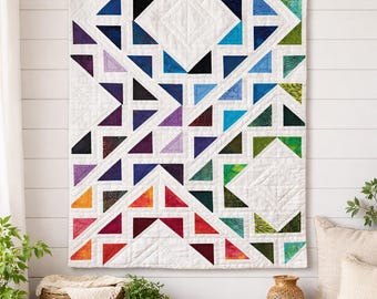 Prism Dreams-quiltpatroon | Geometrisch patchwork, modern ontwerp (pdf-download)