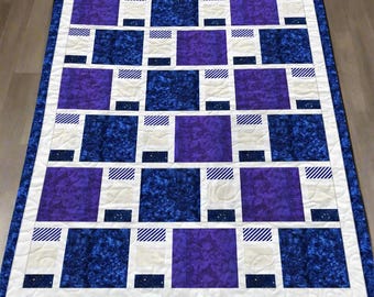 Midnight Mosaik Quilt Anleitung | Geometrischer Überwurf (132cm x 160cm) (PDF Download)