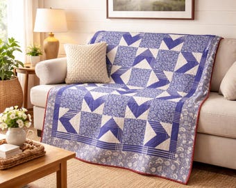 Geometric Star Quilt Pattern | Multi-Size Patchwork (PDF Pattern)