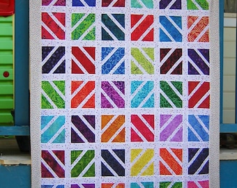 Fractured Squares Quilt Pattern | Modern Baby Lap Quilt (PDF Download)