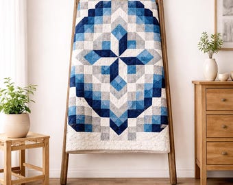 Nana Flower Quilt Pattern PDF | Vintage Floral Patchwork Quilt | King Size 108 x 108 | Grandmother Garden Quilt | Instant Download