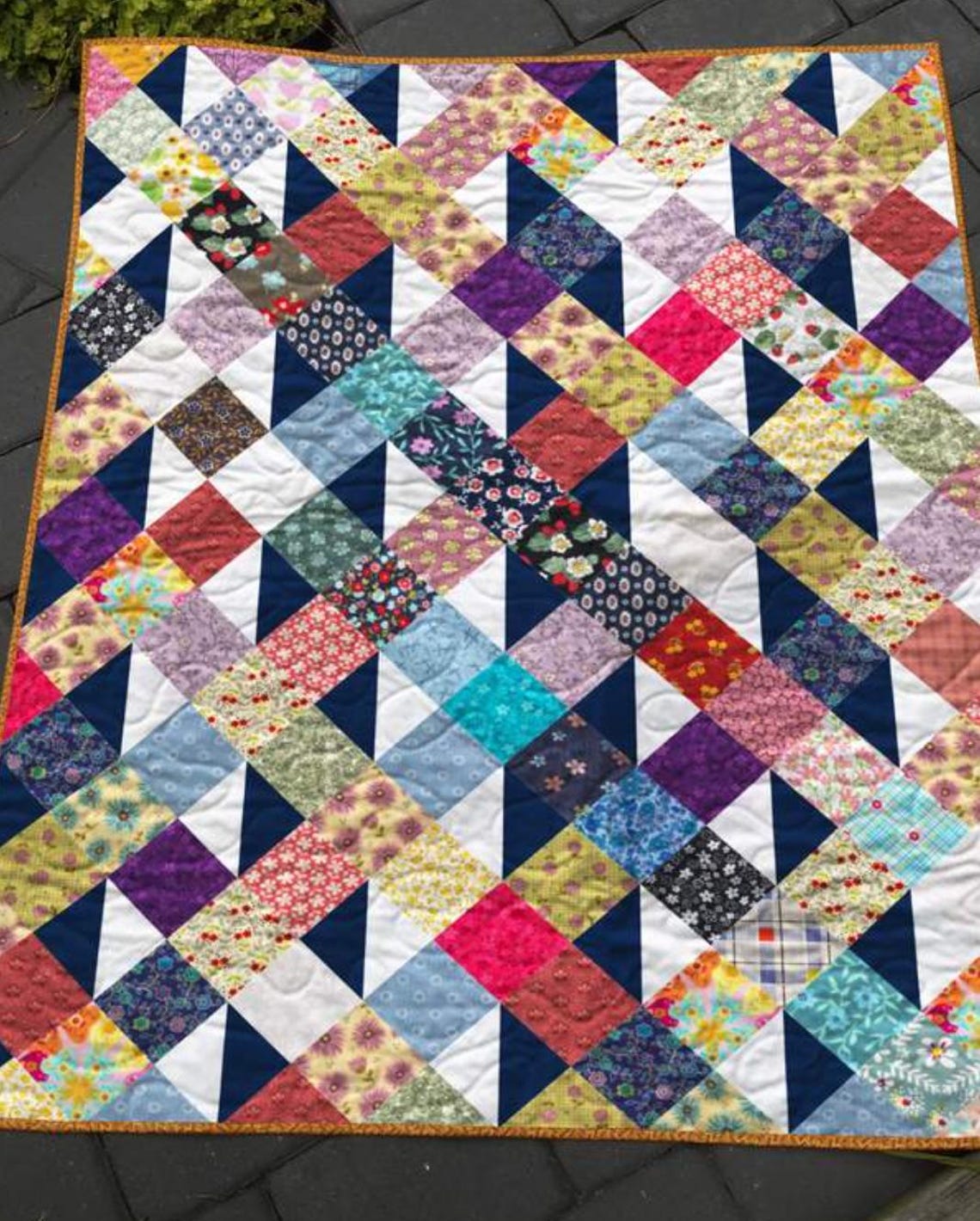 Colorful Corners Mini Quilt Pattern | Scrap Fabric Patchwork (PDF ...
