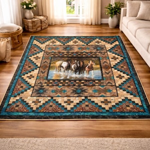 Spirit of the West Quilt Pattern PDF | King Size 102 x 102 | Western Patchwork Quilt | Bed Quilt Pattern | Instant Download