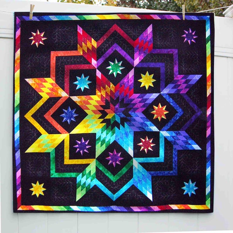 Pathway to the Stars Quilt Pattern | Rainbow Patchwork (PDF Download ...